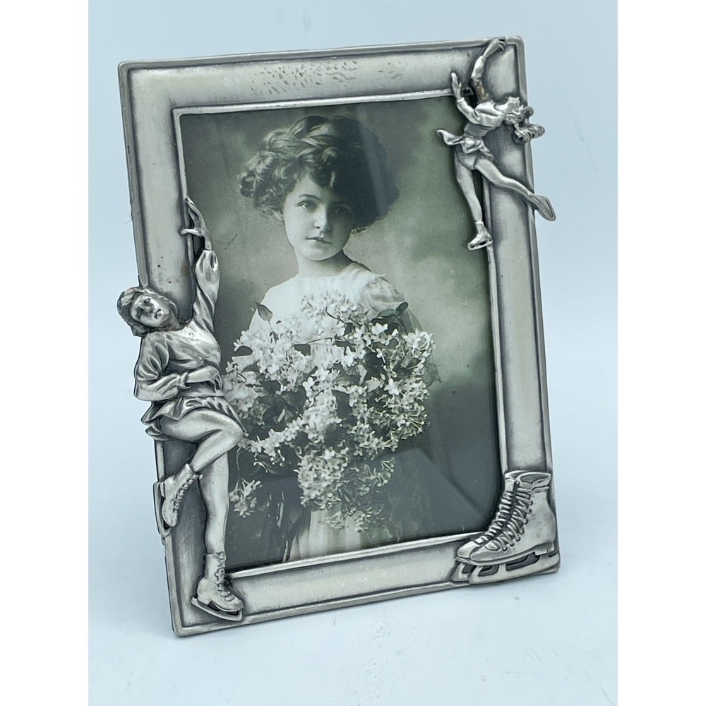 NEW Pewter Ice Skater Skating‎ Picture Frame  4 X 6
